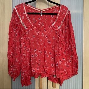 Free People Never A Dull Moment Floral Boho Blouse size small